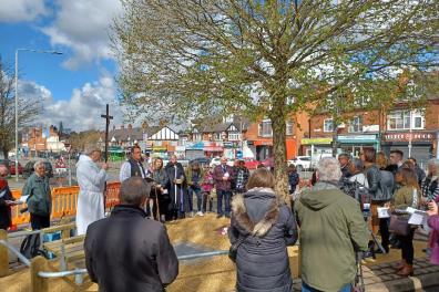 Open Bishop Martyn leads a service to dedicate a memorial to those lost in the Hinckley Road explosion four years ago.